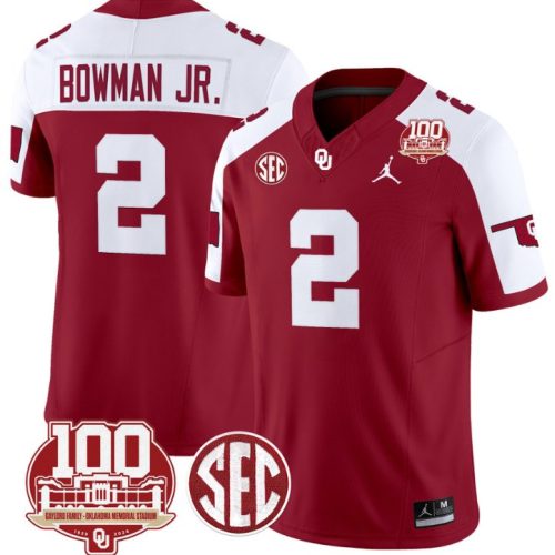 Billy Bowman Jr Jersey Oklahoma Sooners 100th Anniversary Patch Vapor Football Crimson Alternate 9TBN1GXV