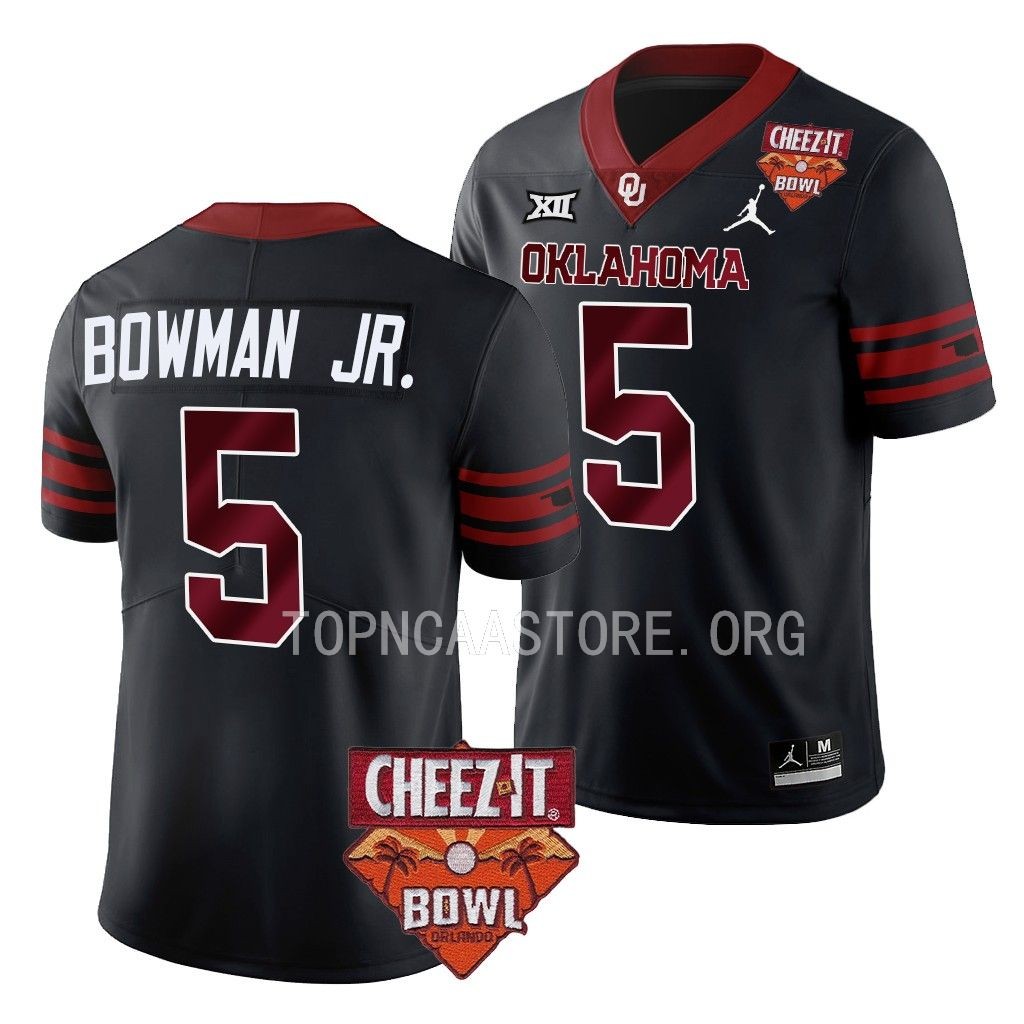 Billy Bowman Jr. Oklahoma Sooners Cheez-It Bowl #5 Jersey Black College Uniform FCOPTGXV
