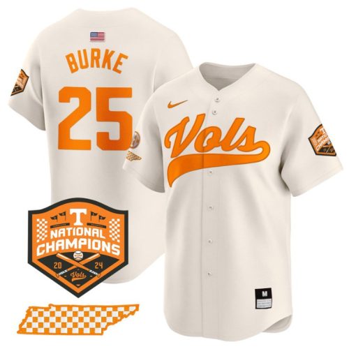 Blake Burke Jersey #25 Tennessee Volunteers Baseball Champions Vapor Premier Limited Cream BEZ0QGXV