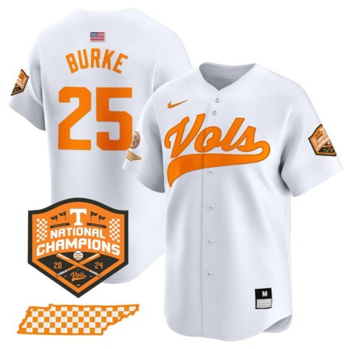 Blake Burke Jersey #25 Tennessee Volunteers Baseball Champions Vapor Premier Limited White N3QJ4GXV
