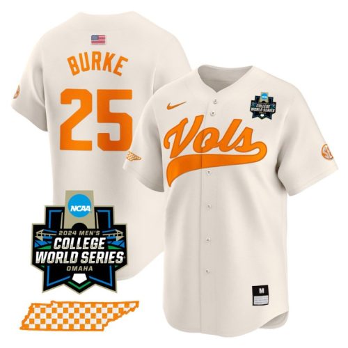Blake Burke Jersey #25 Tennessee Volunteers College World Series College Baseball Stitched Cream 22ZG3GXV
