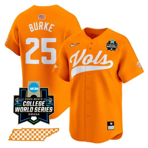 Blake Burke Jersey #25 Tennessee Volunteers College World Series College Baseball Stitched Orange CSX6CGXV