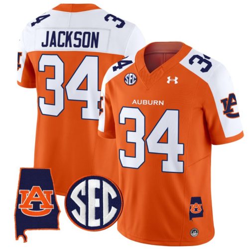 Bo Jackson Jersey #34 Auburn Tigers SEC Patch Vapor Limited College Football Orange Alternate MZSMVGXV