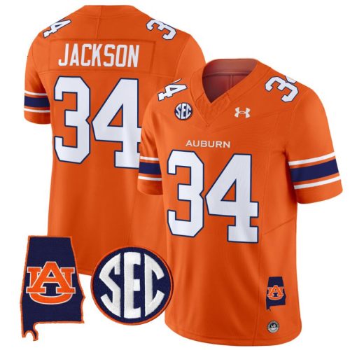 Bo Jackson Jersey #34 Auburn Tigers SEC Patch Vapor Limited College Football Stitched Orange PIDCIGXV