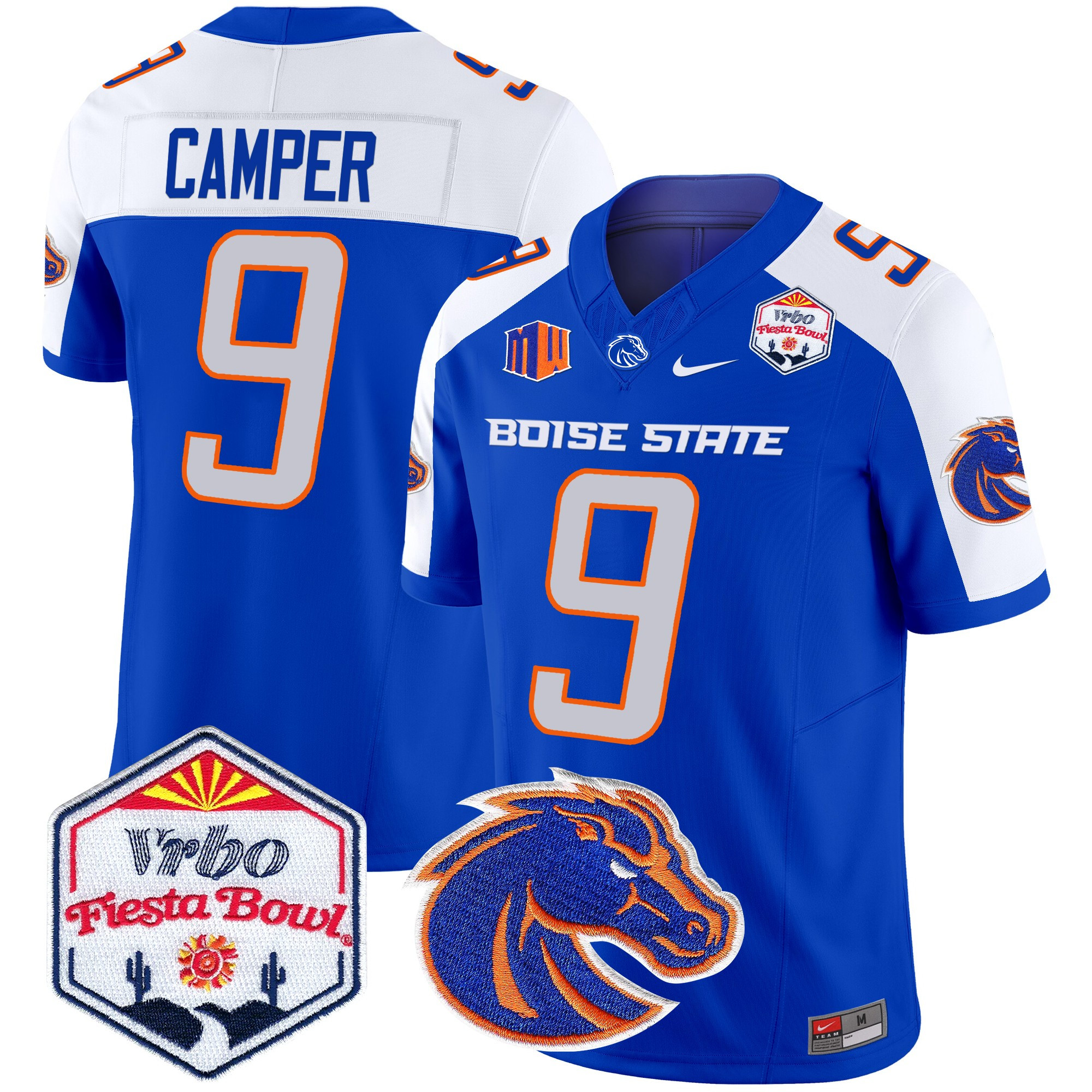 Boise State Broncos 2025 The Fiesta Bowl Patch Vapor Limited Jersey - All Stitched #3 CAPNPGXV