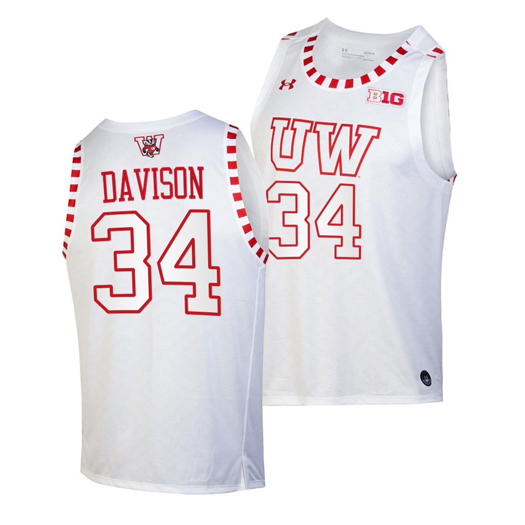 Brad Davison #34 Wisconsin Badgers -22 By The Players Alternate White Jersey WLWOIGXV
