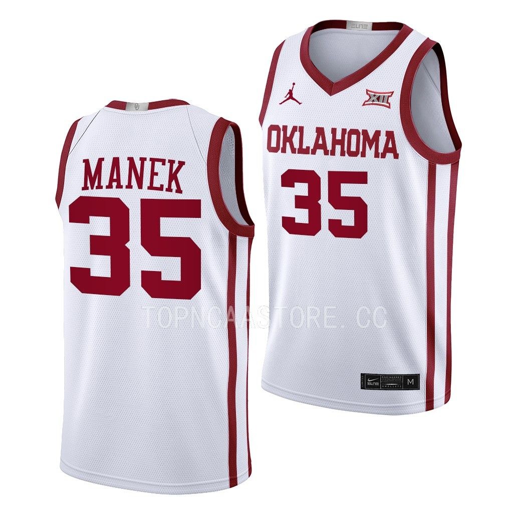 Brady Manek Oklahoma Sooners #35 White Alumni Jersey Home LGM44GXV