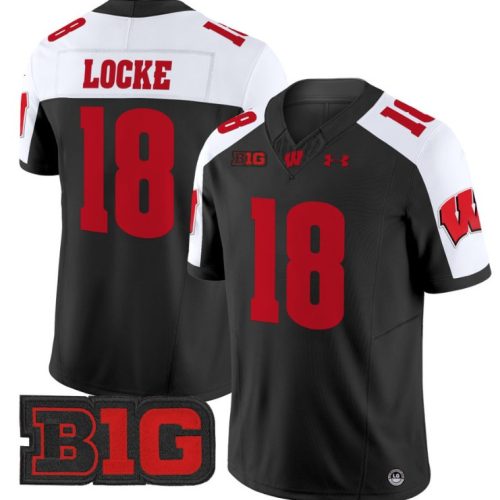 Braedyn Locke Jersey #18 Wisconsin Badgers Vapor Football Stitched Black Alternate PYVOGGXV