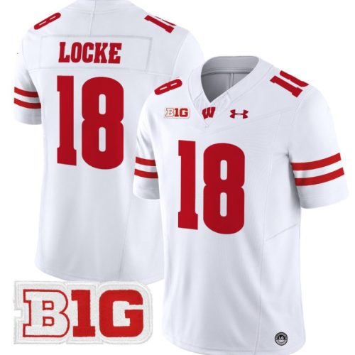 Braedyn Locke Jersey #18 Wisconsin Badgers Vapor Football Stitched White YLP7FGXV