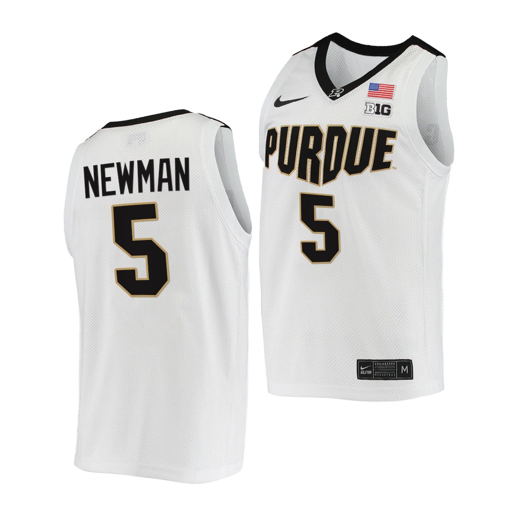 Brandon Newman #5 Purdue Boilermakers -22 College White Jersey N2TX6GXV