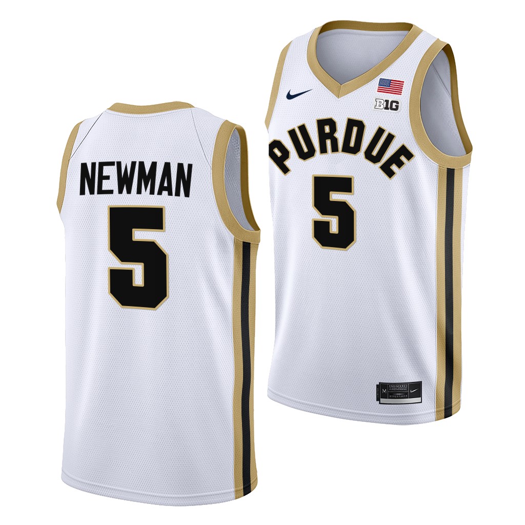 Brandon Newman Purdue Boilermakers #5 White College Jersey 2022-23 65AAQGXV