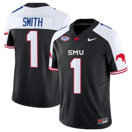Brashard Smith Jersey #1 SMU Mustangs Icy College Football Vapor Limited Black Alternate Y4AVLGXV