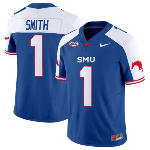 Brashard Smith Jersey #1 SMU Mustangs Icy College Football Vapor Limited Blue Alternate FDAX2GXV