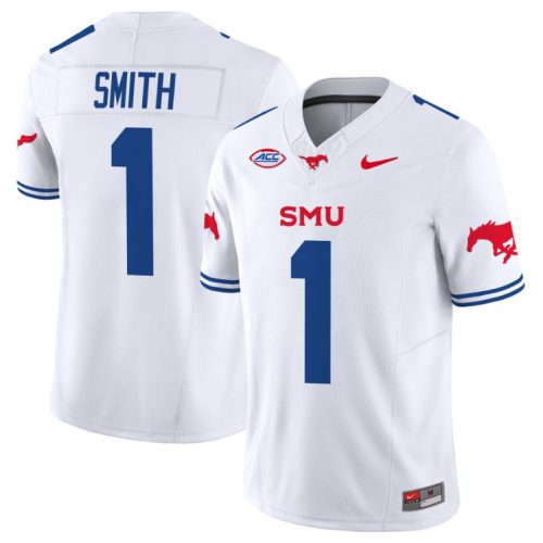 Brashard Smith Jersey #1 SMU Mustangs Icy College Football Vapor Limited White GQXDPGXV