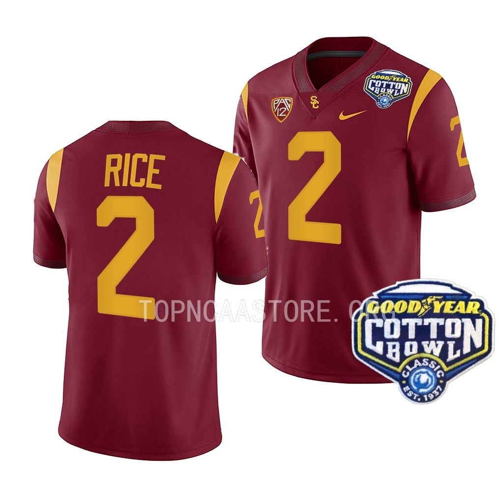 Brenden Rice USC Trojans Cotton Bowl Cardinal Men College 2 Jersey 2WXJAGXV