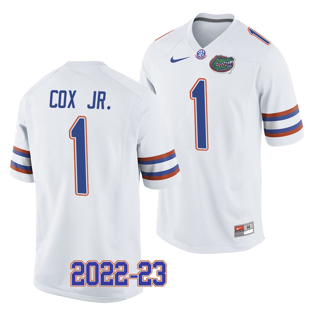 Brenton Cox Jr. Florida Gators 2022-23 College Jersey White #1 Uniform IFZZBGXV