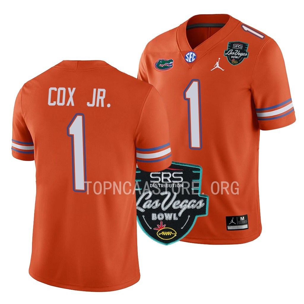 Brenton Cox Jr. Jersey Florida Gators #1 Orange Las Vegas Bowl Alternate Tee PLELOGXV