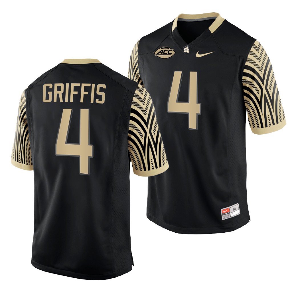 Brett Griffis Wake Forest Demon Deacons #4 Black Jersey 2022-23 College Uniform RVTPGGXV