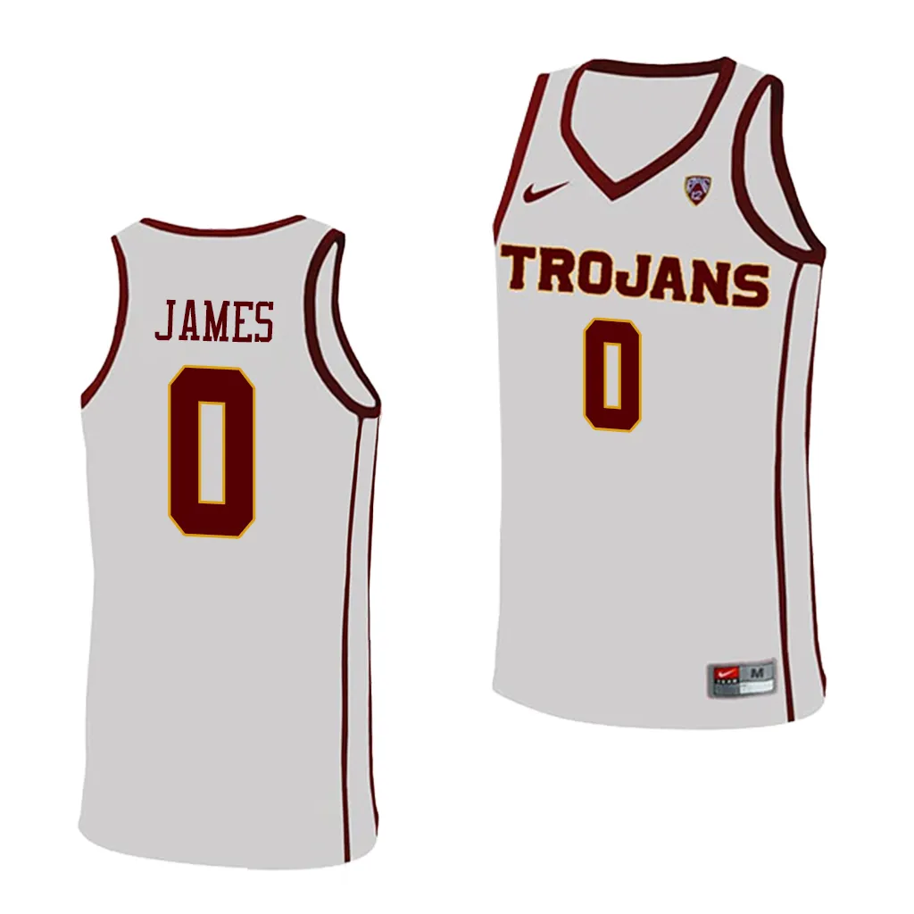 Bronny James USC Trojans #0 White College Jersey Men LTJPTGXV