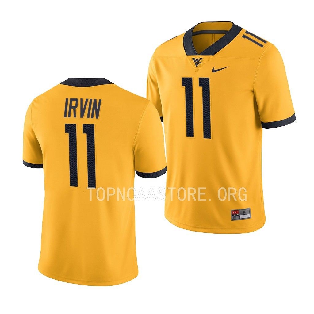 Bruce Irvin West Virginia Mountaineers Alternate Game #11 Jersey Gold Uniform LTO9PGXV