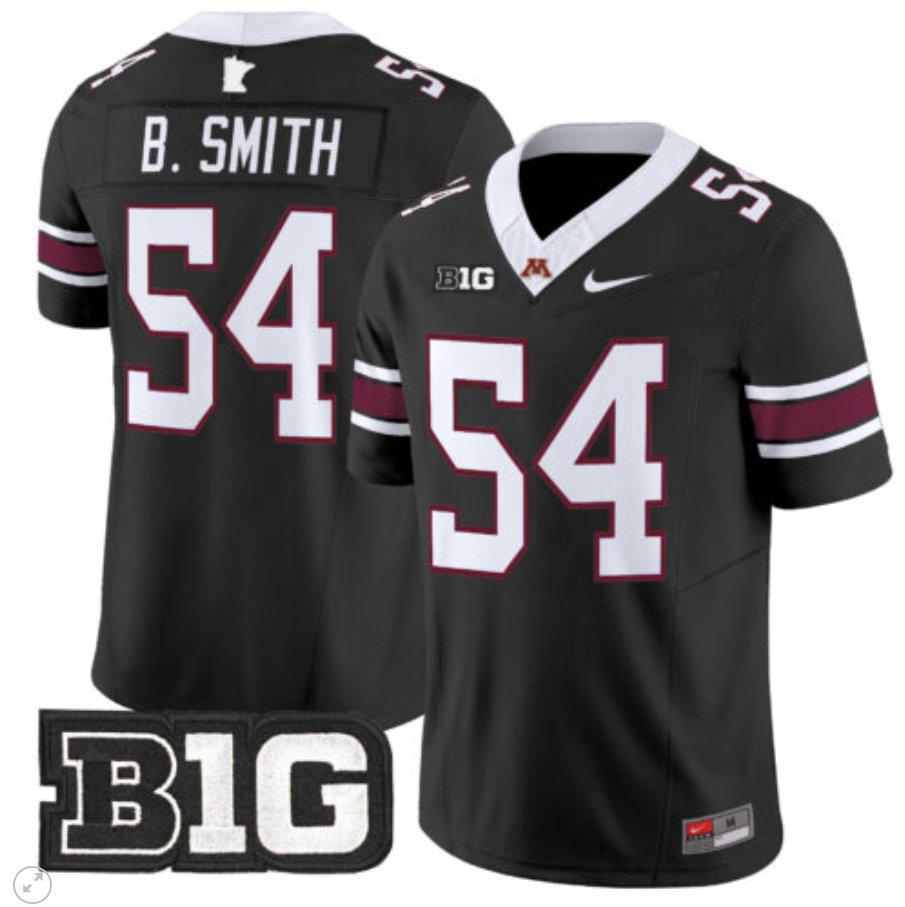 Bruce Smith Jersey #54 Minnesota Golden Gophers Vapor Limited Football Black MGSJCGXV