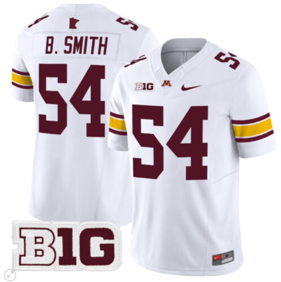 Bruce Smith Jersey #54 Minnesota Golden Gophers Vapor Limited Football White TSWTGGXV