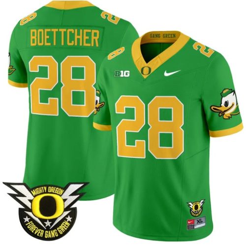 Bryce Boettcher Jersey #28 Oregon Duck Forever Gang Green Football Green EE2IAGXV