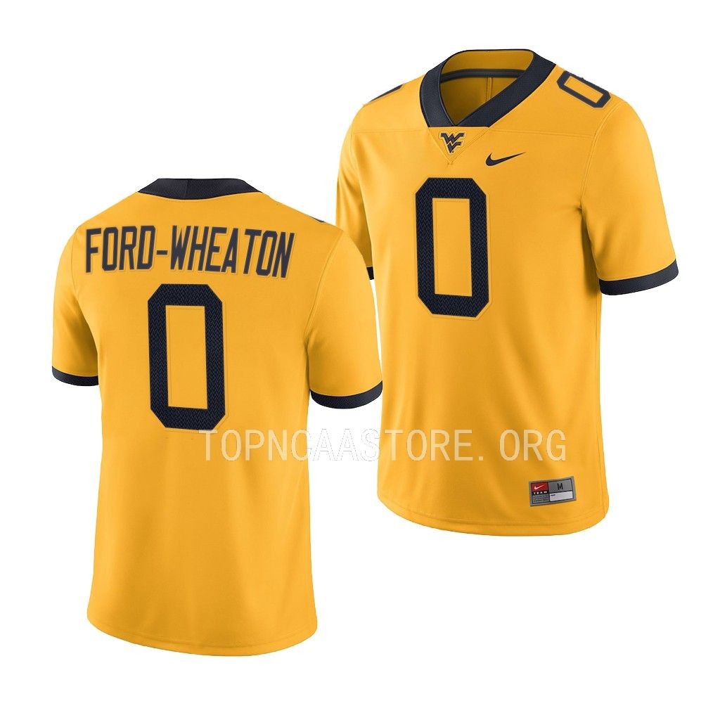 Bryce Ford-Wheaton West Virginia Mountaineers Alternate Game #0 Jersey Gold Uniform HXUBUGXV
