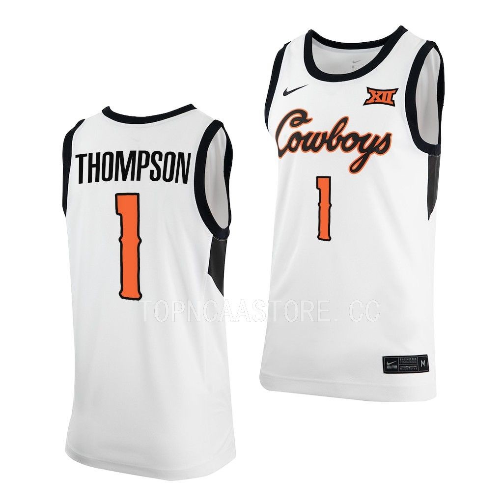 Bryce Thompson #1 Oklahoma State Cowboys Classic Jersey 2022-23 White UWJYDGXV