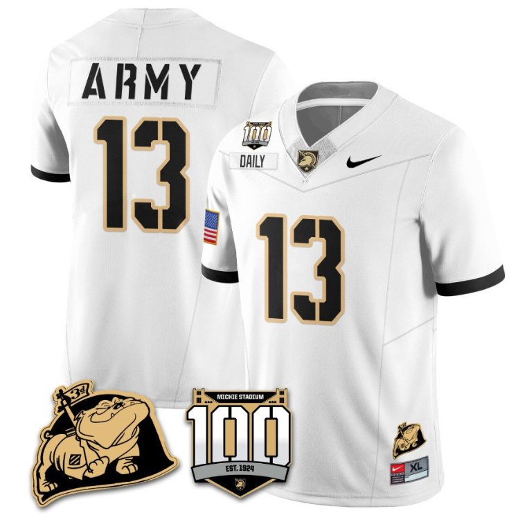 Bryson Daily Jersey #13 Army Black Knights Vapor Limited College Football Stitched White QJQRSGXV
