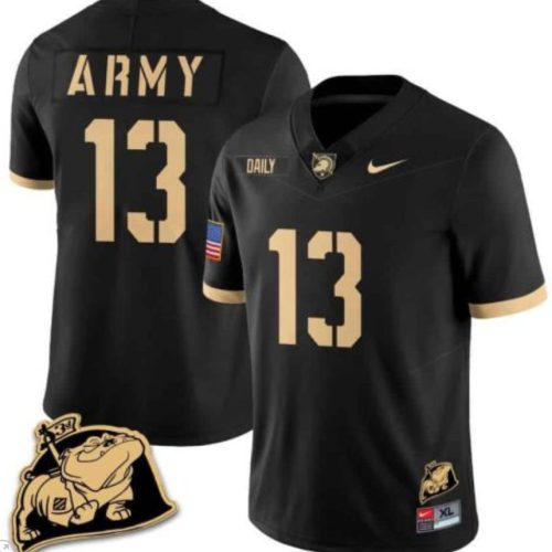 Bryson Daily Jersey #54 Army Black Knights Jersey Rocky The Bulldog Patch Vapor Football Black FGTHGGXV