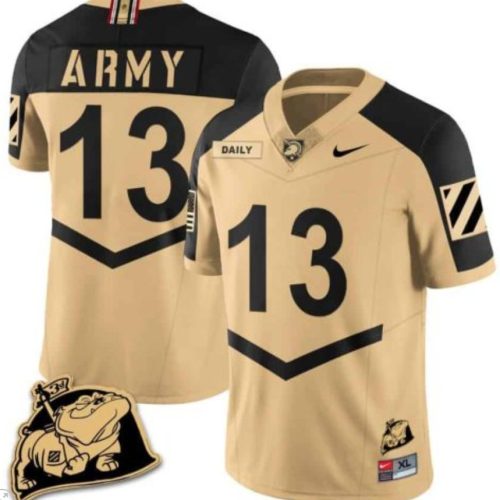 Bryson Daily Jersey Army Black Knights Jersey Rocky The Bulldog Patch Vapor Football Gold Alternate XFHCDGXV