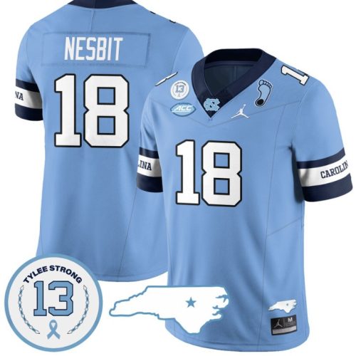 Bryson Nesbit Jersey #18 North Carolina Tar Heels Vapor College Football Stitched Alternate Blue OQJESGXV