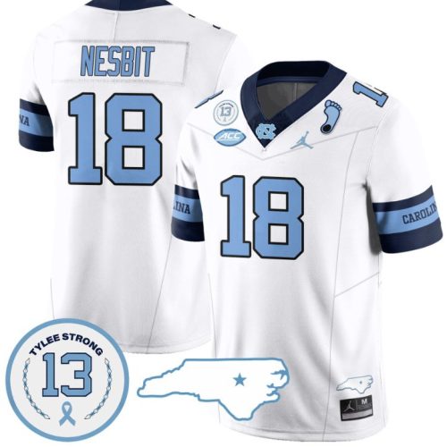 Bryson Nesbit Jersey #18 North Carolina Tar Heels Vapor College Football Stitched Alternate White RJQIWGXV