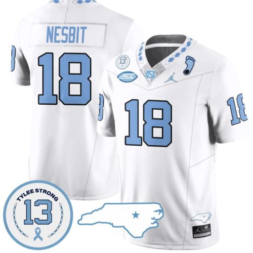 Bryson Nesbit Jersey #18 North Carolina Tar Heels Vapor College Football Stitched White 3CR1DGXV