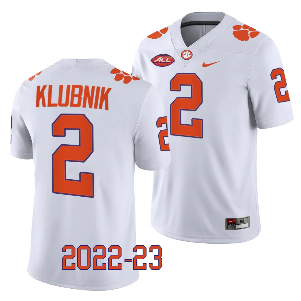Cade Klubnik Clemson Tigers #2 White Jersey 2022-23 College Game Uniform BH9G2GXV