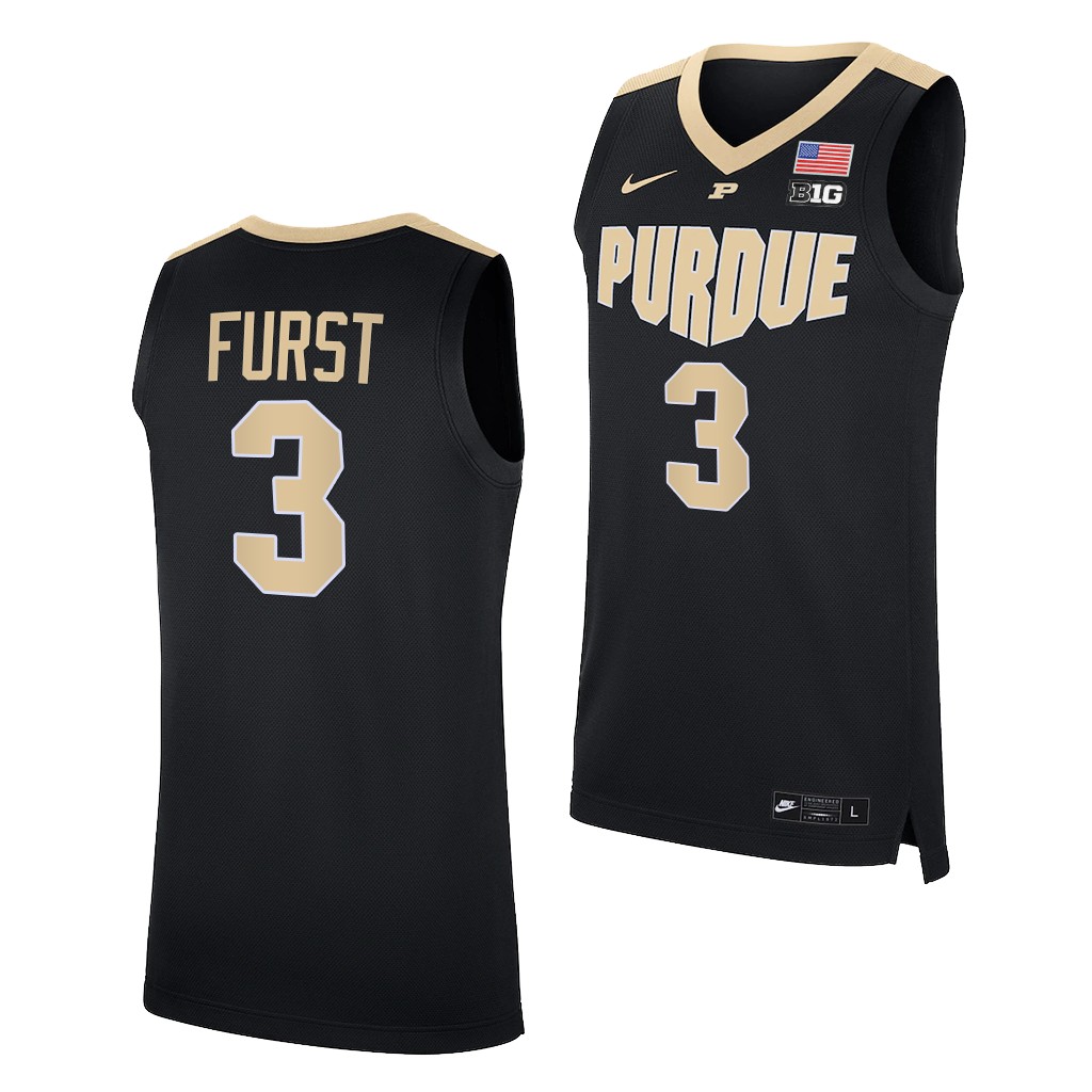 Caleb Furst #3 Purdue Boilermakers -22 College Black Jersey NTRFQGXV