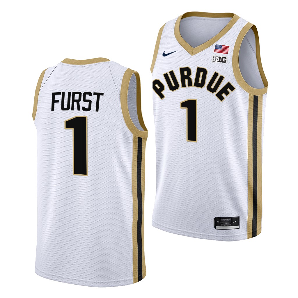 Caleb Furst Purdue Boilermakers #1 White College Jersey 2022-23 GXABDGXV