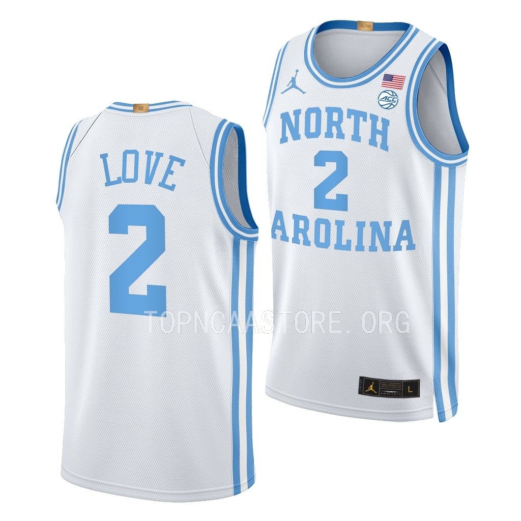 Caleb Love North Carolina Tar Heels #2 White Throwback Jersey 2022-23 Elite KRZDAGXV
