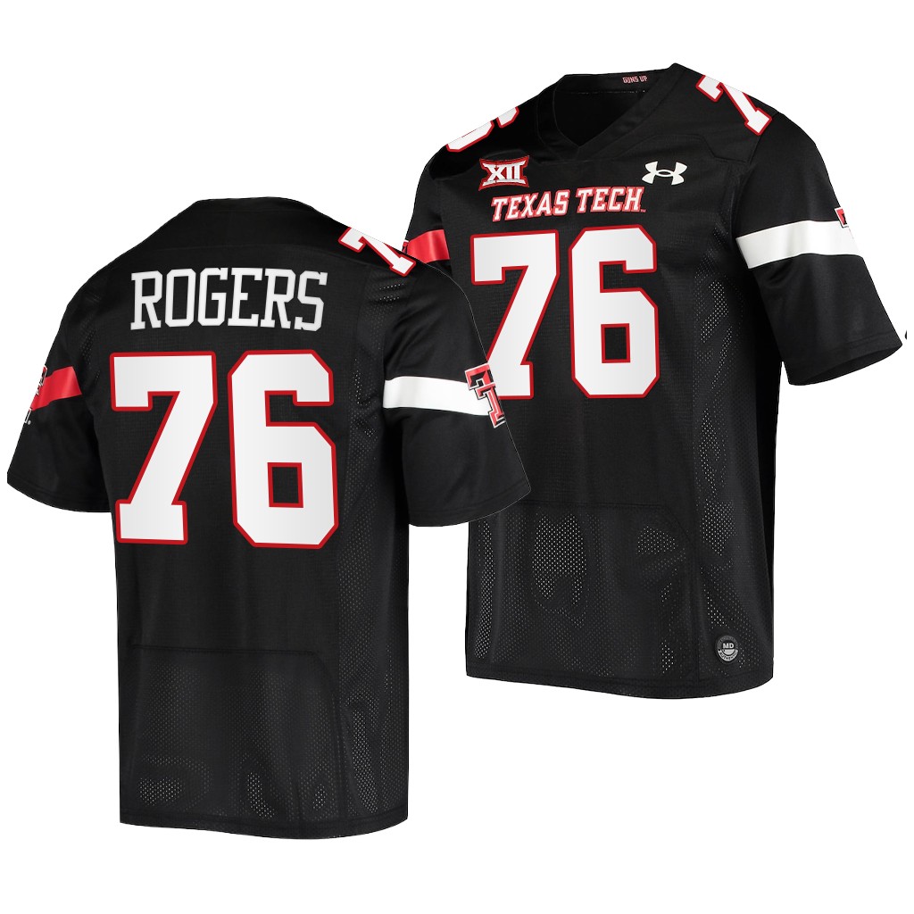 Caleb Rogers Texas Tech Red Raiders 2022-23 College Jersey Black #76 Uniform AKQSGGXV