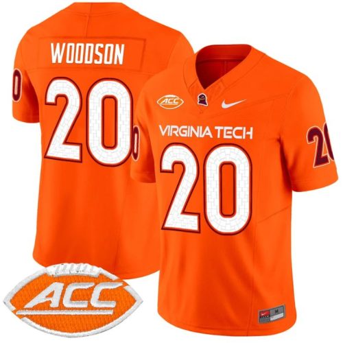 Caleb Woodson Jersey #20 Virginia Tech Hokies Vapor Limited College Football Orange R1F2VGXV