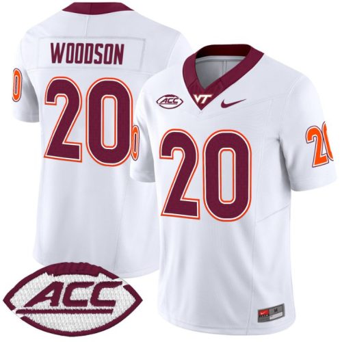 Caleb Woodson Jersey #20 Virginia Tech Hokies Vapor Limited College Football White PIXCTGXV