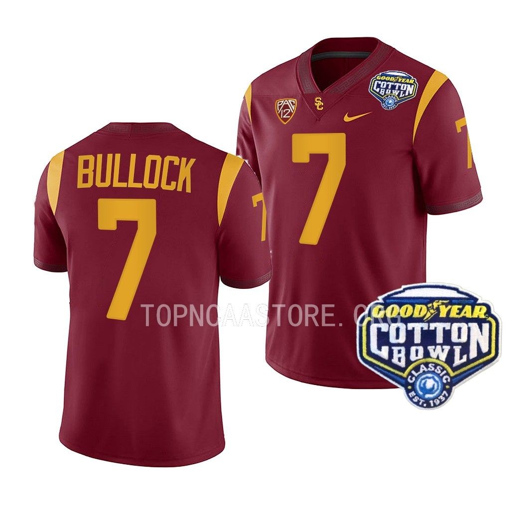 Calen Bullock USC Trojans Cotton Bowl Cardinal Men College 7 Jersey ERQXJGXV