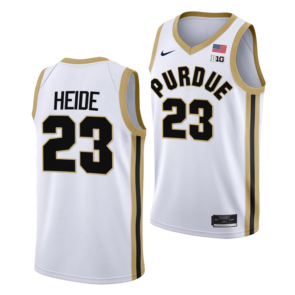 Cam Heide Purdue Boilermakers #23 White College Jersey 2022-23 AWETMGXV