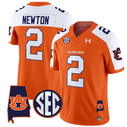 Cam Newton Jersey #2 Auburn Tigers SEC Patch Vapor Limited College Football Orange Alternate QLVXMGXV