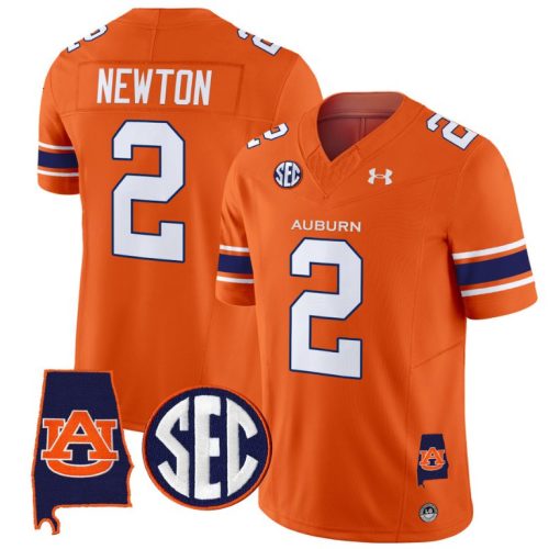 Cam Newton Jersey #2 Auburn Tigers SEC Patch Vapor Limited College Football Stitched Orange FIS2TGXV