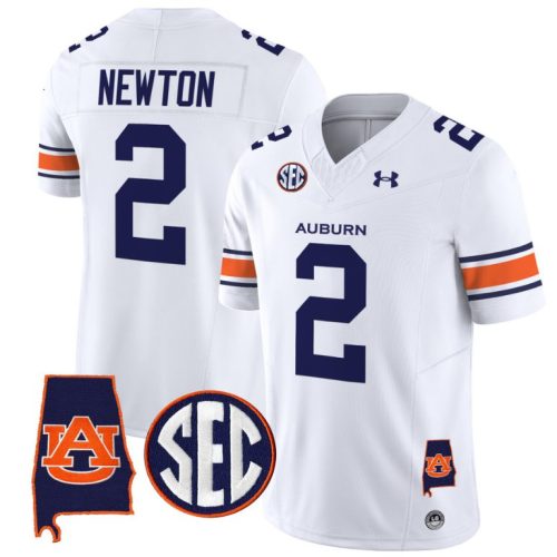 Cam Newton Jersey #2 Auburn Tigers SEC Patch Vapor Limited College Football Stitched White BHZILGXV