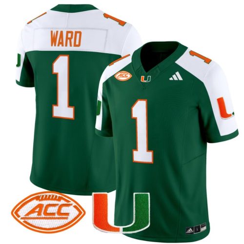 Cam Ward Jersey #1 Miami Hurricanes Vapor Football Stitched Green Alternate CEHUCGXV