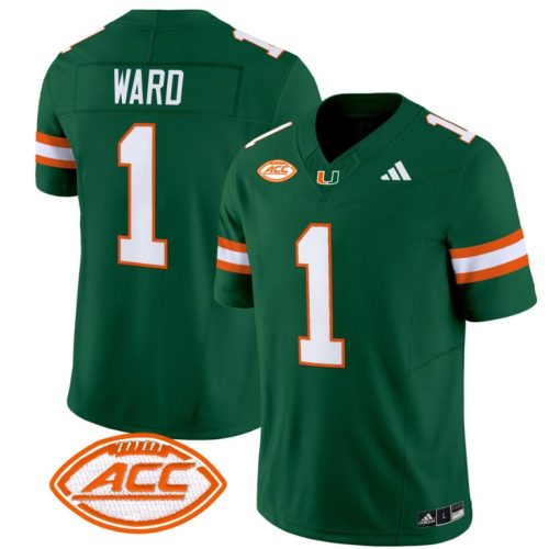 Cam Ward Jersey #1 Miami Hurricanes Vapor Football Stitched Green HQETMGXV