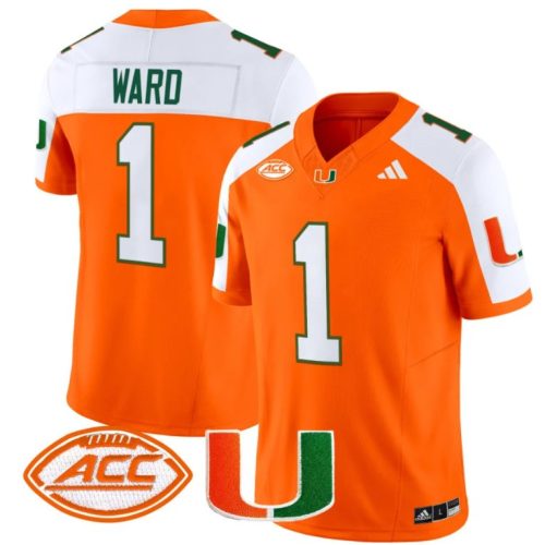 Cam Ward Jersey #1 Miami Hurricanes Vapor Football Stitched Orange Alternate 7XEBVGXV